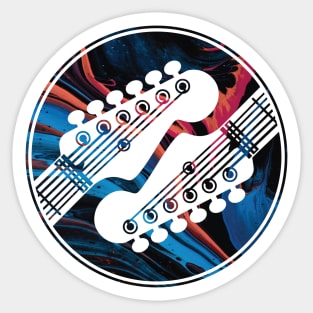 Electric Guitar Headstock Circle Texture Light Theme Sticker